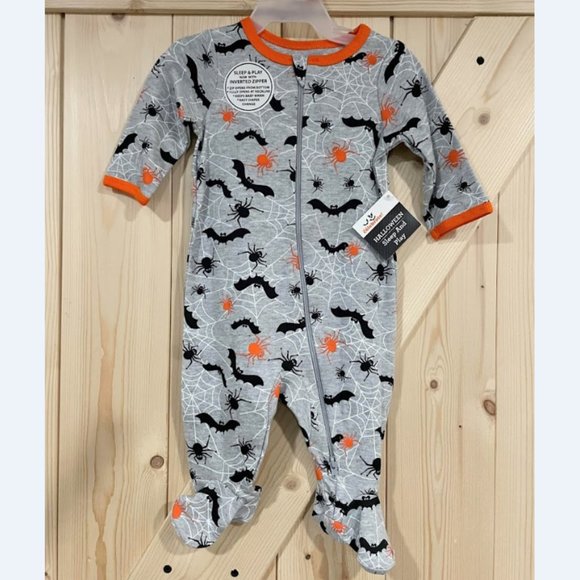 5/$20 NEW 0-3M Bats & Spiders Sleep & Play Footie Pajamas - Picture 1 of 4